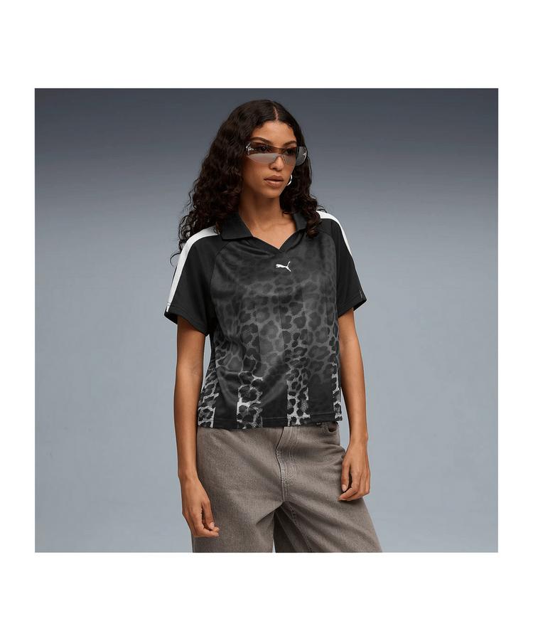 PUMA PUMA T7 Leo Luxe Relaxed Trikot Damen T-Shirt Damen - schwarz - 0 | SportScheck