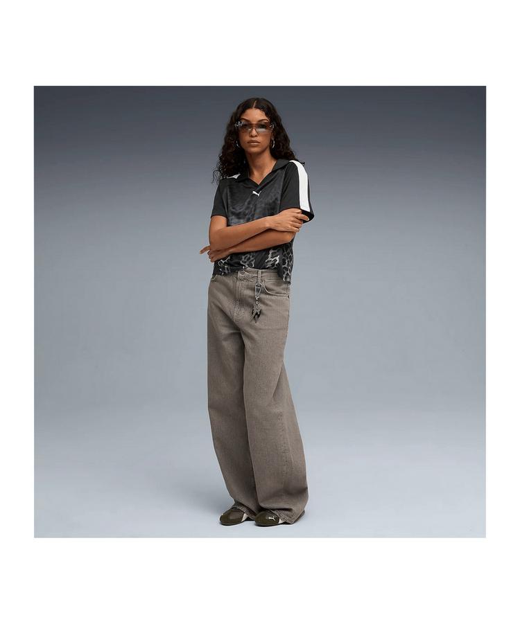 PUMA PUMA T7 Leo Luxe Relaxed Trikot Damen T-Shirt Damen - schwarz - 2 | SportScheck