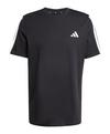 adidas 3 Stripes T-Shirt Wei&szlig; Laufshirt Herren - schwarz