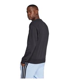 Rückansicht von adidas Essentials Big Logo Sweatshirt Laufshirt Herren schwarzweiss