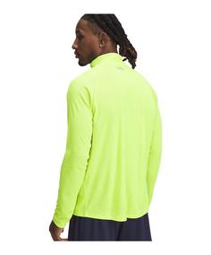 Rückansicht von Under Armour Tech Textured 1/2 Zip Sweatshirt Laufshirt Herren gelbgruen