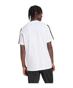 Rückansicht von adidas 3 Stripes T-Shirt Weiß Laufshirt Herren weiss