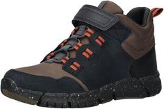 Geox Stiefelette Stiefel Kinder Blau/Braun