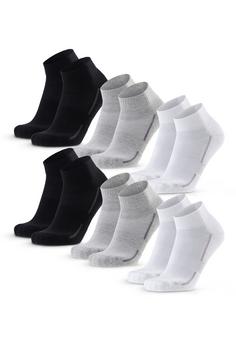 DANISH ENDURANCE Cotton Quarter Laufsocken Black grey White