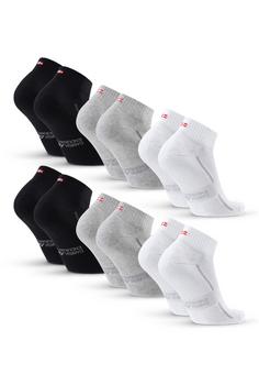 Rückansicht von DANISH ENDURANCE Cotton Quarter Laufsocken Black grey White