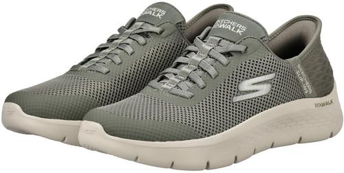 Rückansicht von Skechers Go Walk Flex Sneaker Damen olive textile-trim