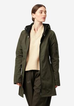 Rückansicht von Ilse Jacobsen RAIN37 Softshelljacke Damen army