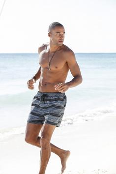 Rückansicht von S.OLIVER Badeshorts Badeshorts Herren schwarz-grau