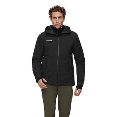 Rückansicht von Mammut Linard HS Thermo Hooded Hardshelljacke Herren black