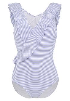 Lascana Badeanzug Damen blau-weiß gestreift