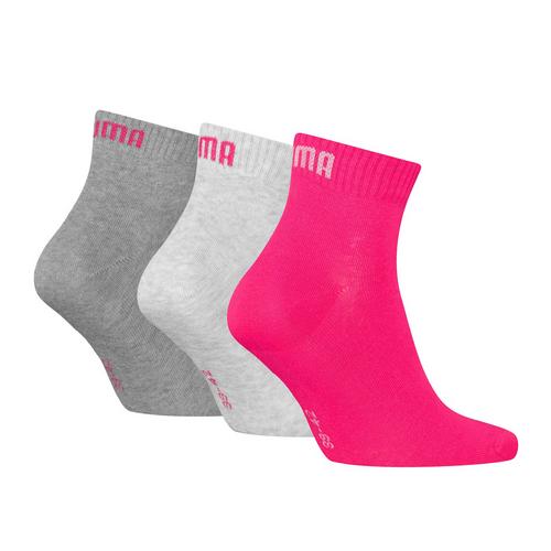 Rückansicht von PUMA Socken Freizeitsocken Pink/Grau