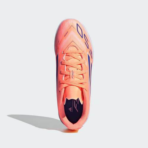 Rückansicht von adidas F50 Club Kids IN Fußballschuh Fußballschuhe Kinder Beam Orange / Lucid Blue / Cloud White