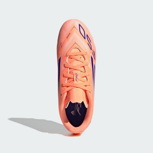 Rückansicht von adidas F50 Club FG/MG Kids Fußballschuh Fußballschuhe Kinder Beam Orange / Lucid Blue / Cloud White