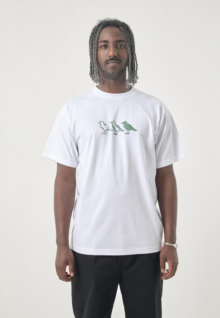 Cleptomanicx Cleptomanicx Classic Tee Scribble Gull Printshirt Herren - White - 0 | SportScheck