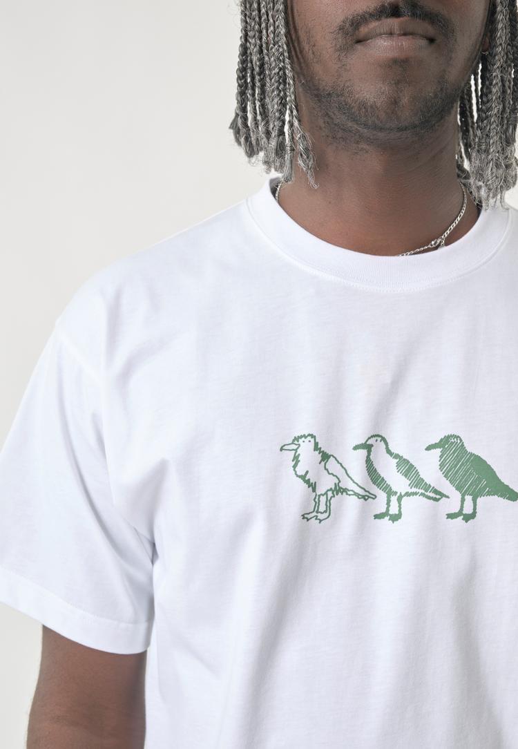 Cleptomanicx Cleptomanicx Classic Tee Scribble Gull Printshirt Herren - White - 0 | SportScheck