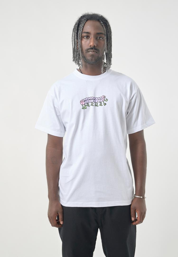 Cleptomanicx Cleptomanicx Classic Tee Worm Printshirt Herren - White - 0 | SportScheck