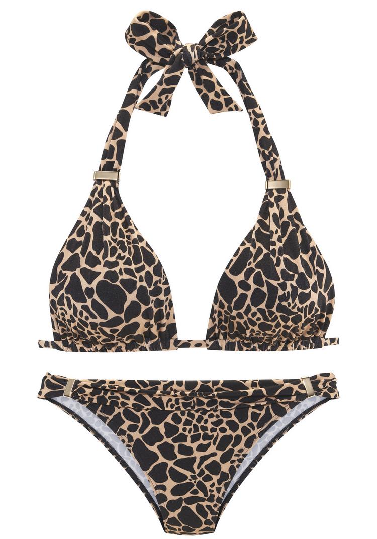 Lascana Lascana Triangel-Bikini Bikini Set Damen - schwarz-gold - 0 | SportScheck