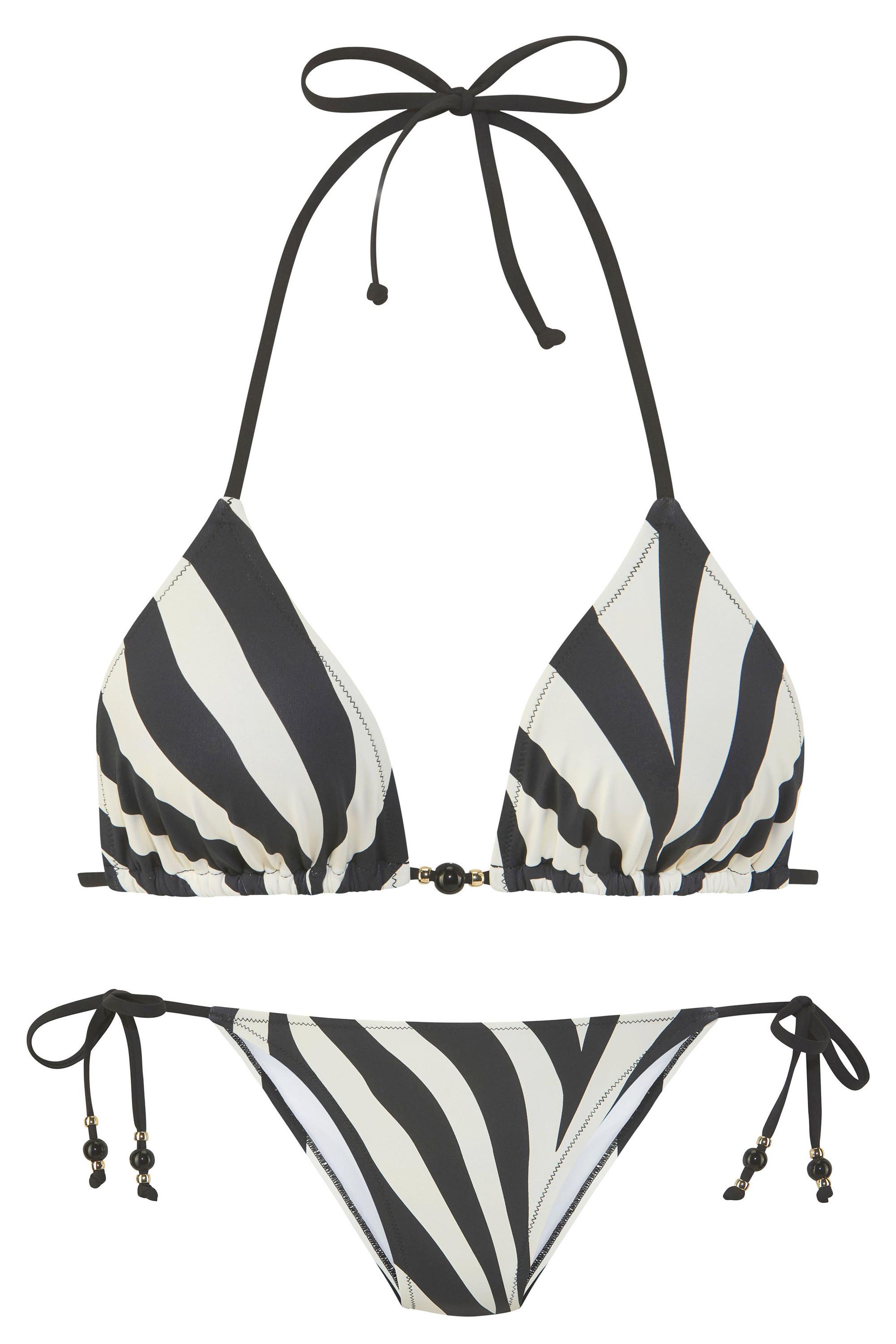 FRENCH CONNECTION Triangel-Bikini Bikini Set Damen - schwarz-creme