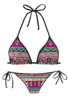 Buffalo Triangel-Bikini Bikini Set Damen pink bedruckt