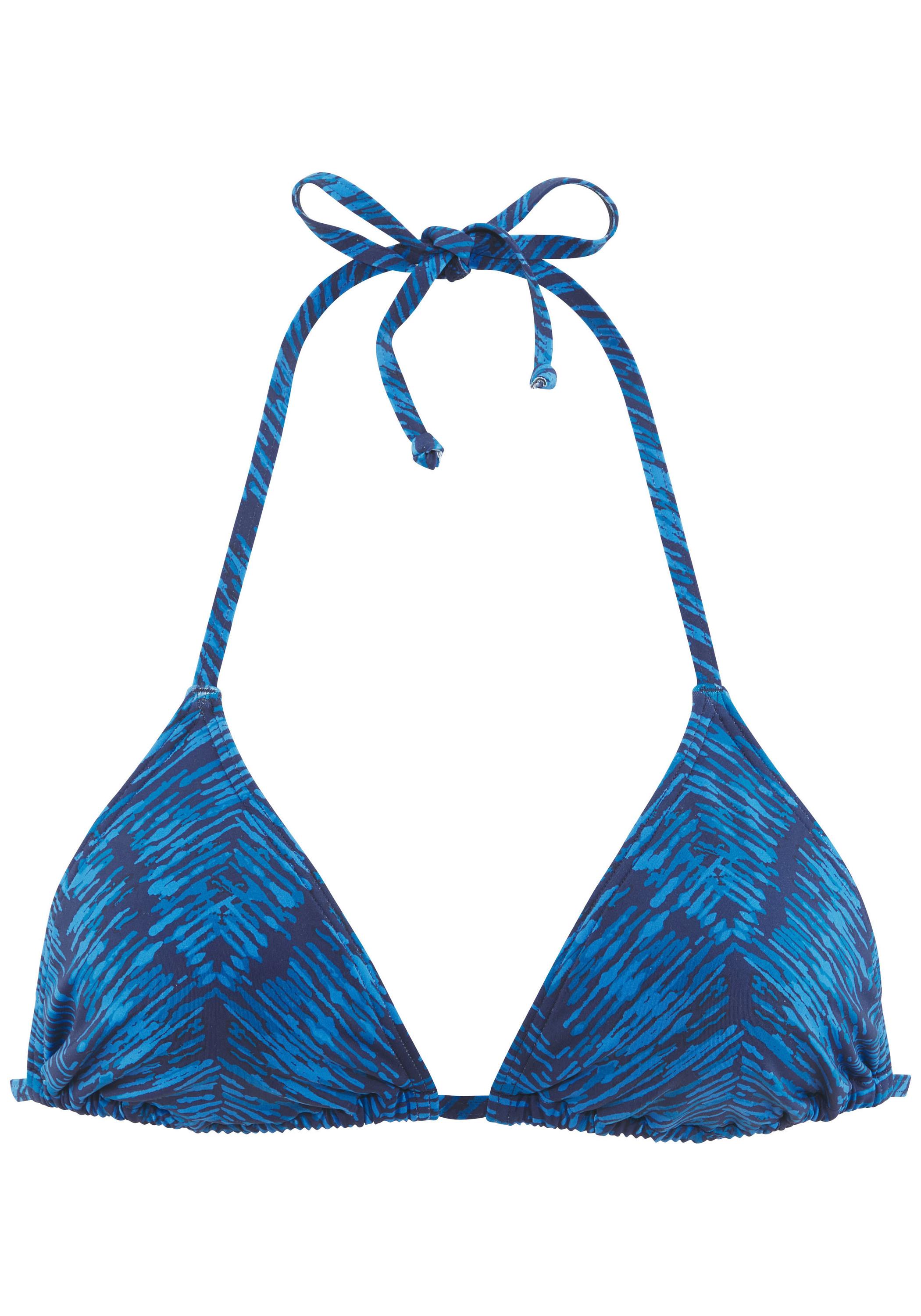 JETTE Triangel-Bikini-Top Bikini Oberteil Damen - marine bedruckt