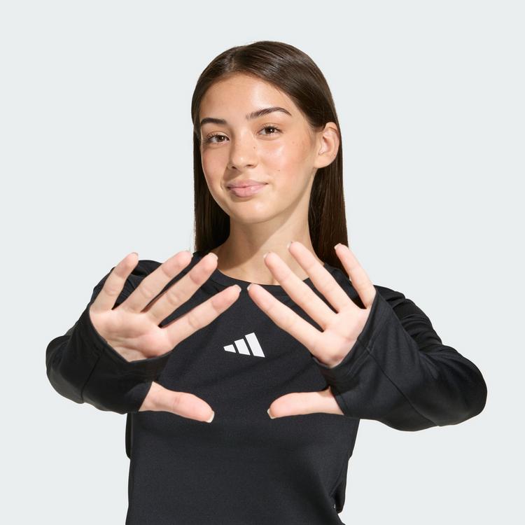 adidas adidas TECHFIT LONGSLEEVE Langarmshirt Kinder - Black / White - 0 | SportScheck