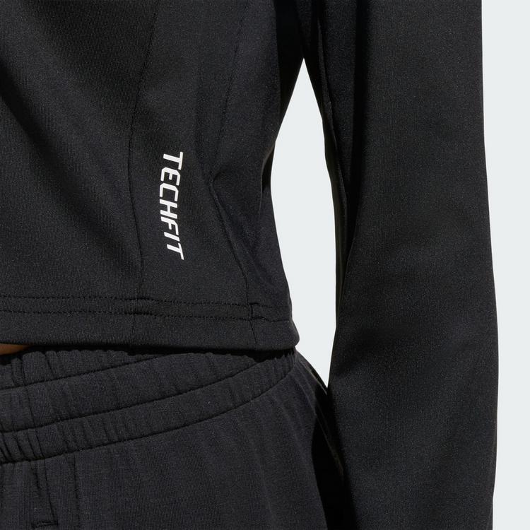 adidas adidas TECHFIT LONGSLEEVE Langarmshirt Kinder - Black / White - 1 | SportScheck