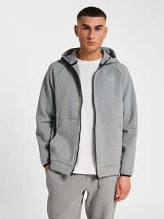 Rückansicht von hummel hmlTECH FLEECE REGULAR ZIP HOODIE Funktionssweatshirt Herren GREY MELANGE