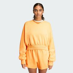 Rückansicht von adidas Weiches Lux Loose Sweatshirt Sweatshirt Damen Semi Ice Tangerine