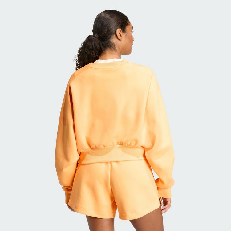 adidas adidas Soft Lux Sweatshirt, locker geschnitten Sweatshirt Damen - Semi Ice Tangerine - 1 | SportScheck