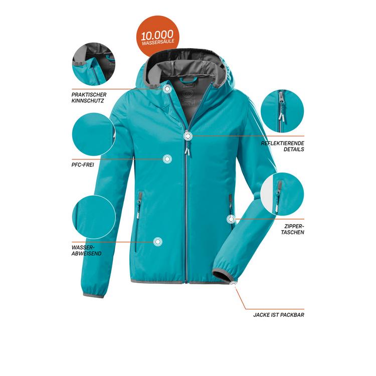 KILLTEC KILLTEC KOS 164 Softshelljacke M&auml;dchen - Azurblau281 - 4 | SportScheck