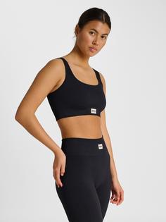 Rückansicht von hummel hmlPULSE SEAMLESS RIB BRA Funktionstop Damen BLACK