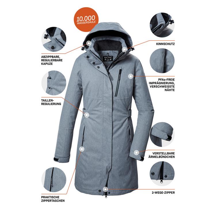 KILLTEC KILLTEC KOW 303 WMN PRK Funktionsmantel Damen - Grau0613 - 4 | SportScheck