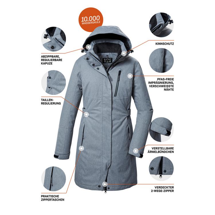 KILLTEC KILLTEC KOW 303 WMN PRK Funktionsmantel Damen - Grau0613 - 5 | SportScheck