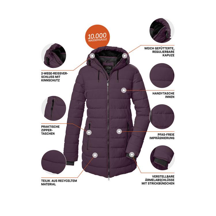 KILLTEC KILLTEC KOW 55 WMN QLTD PRK Funktionsmantel Damen - Pflaume - 3 | SportScheck
