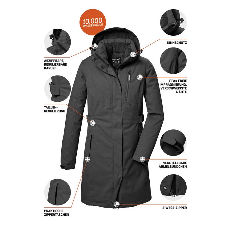 KILLTEC KILLTEC KOW 303 WMN PRK Funktionsmantel Damen - Grau0632 - 3 | SportScheck