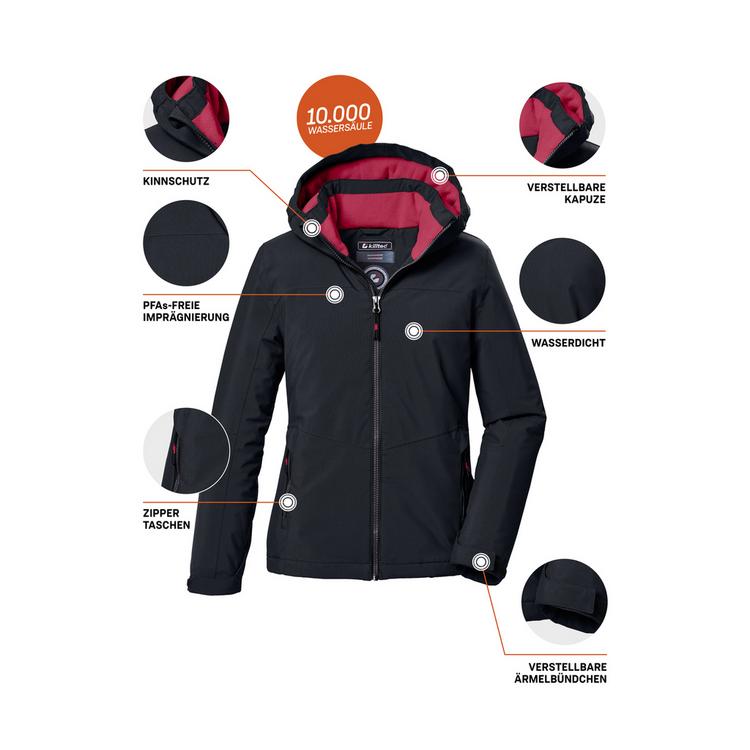 KILLTEC KILLTEC KOW 352 GRLS JCKT Softshelljacke M&auml;dchen - Schwarz0110 - 3 | SportScheck