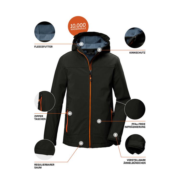 KILLTEC KILLTEC KOW 366 BYS SFTSHLL JCKT Softshelljacke Jungen - Schwarz0110 - 3 | SportScheck