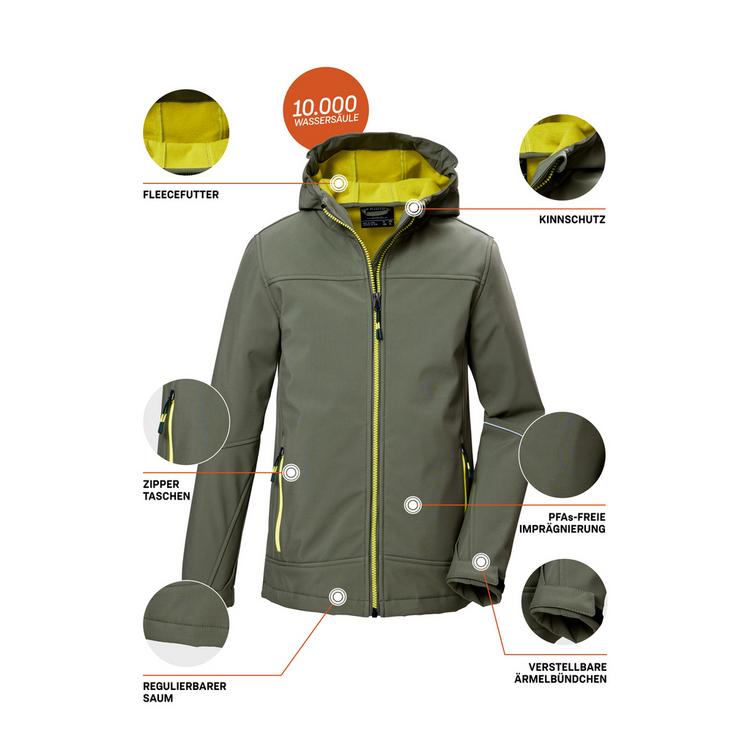 KILLTEC KILLTEC KOW 366 BYS SFTSHLL JCKT Softshelljacke Jungen - Moos1528 - 3 | SportScheck