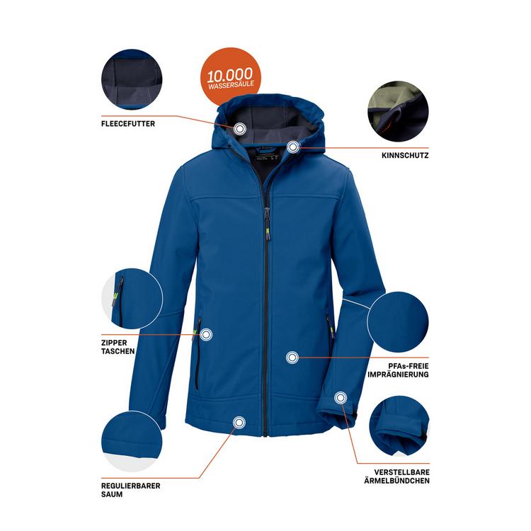 KILLTEC KILLTEC KOW 366 BYS SFTSHLL JCKT Softshelljacke Jungen - Blau3068 - 3 | SportScheck
