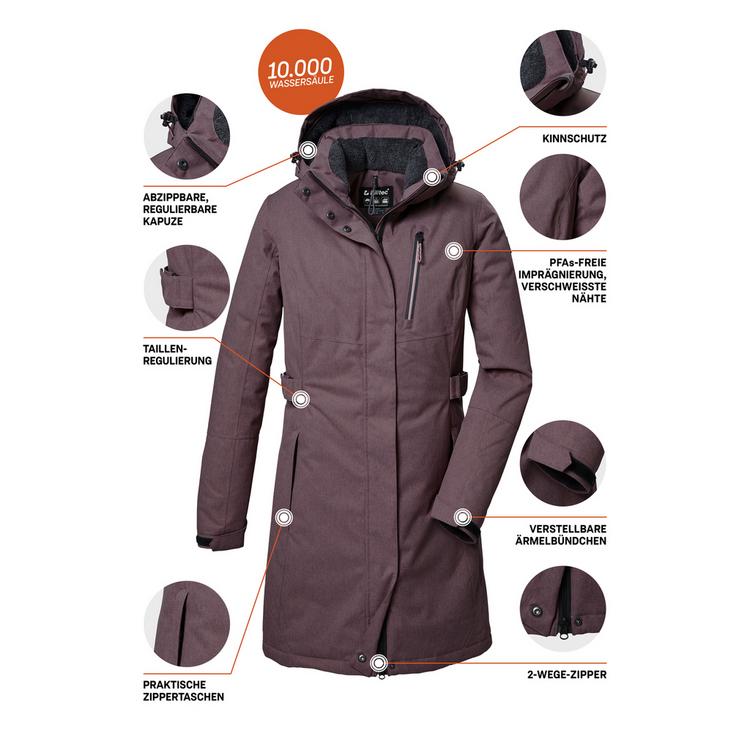KILLTEC KILLTEC KOW 303 WMN PRK Funktionsmantel Damen - Violett3918 - 4 | SportScheck