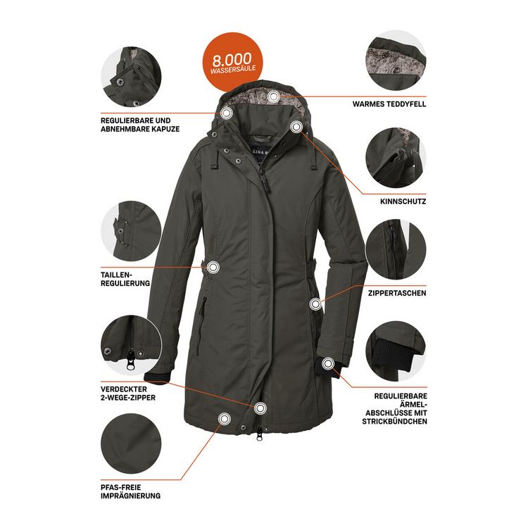 G.I.G.A. DX by killtec G.I.G.A. DX by killtec GW 70 WMN PRK Funktionsmantel Damen - Gr&uuml;n2052 - 3 | SportScheck