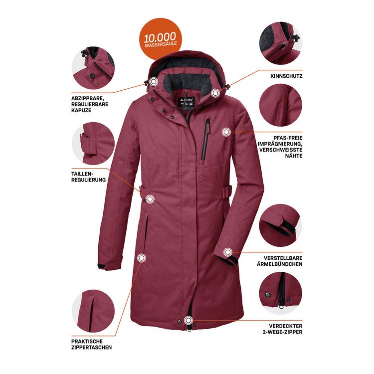 KILLTEC KILLTEC KOW 303 WMN PRK Funktionsmantel Damen - Pflaume441 - 3 | SportScheck