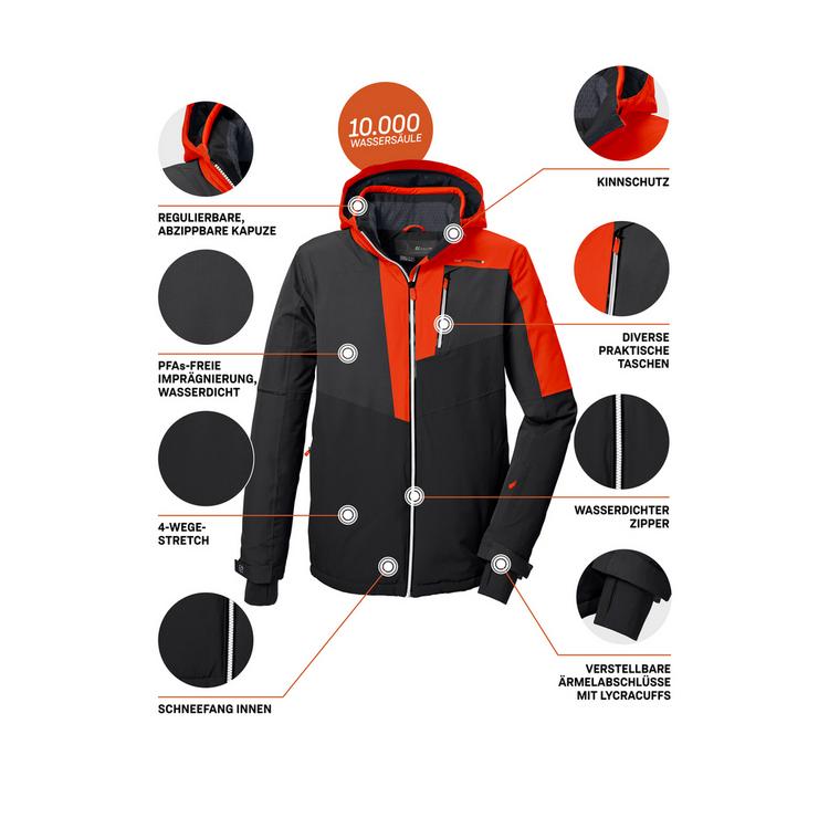 KILLTEC KILLTEC Funktionsjacke Skijacke Herren - Dunkelorange511 - 3 | SportScheck