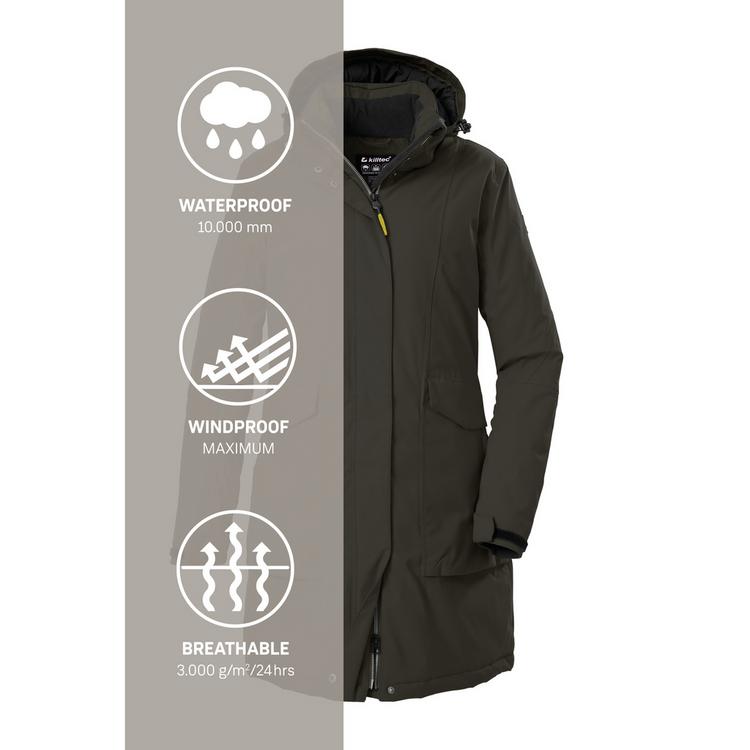 KILLTEC KILLTEC Damen Funktionsparka Funktionsmantel Damen - Dunkeloliv111 - 2 | SportScheck