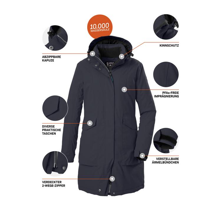 KILLTEC KILLTEC Damen Funktionsparka Funktionsmantel Damen - Blau3044 - 1 | SportScheck
