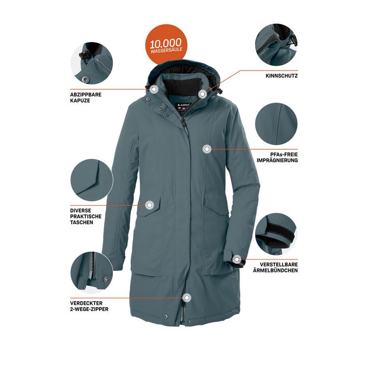 KILLTEC KILLTEC Damen Funktionsparka Funktionsmantel Damen - Blau305 - 1 | SportScheck