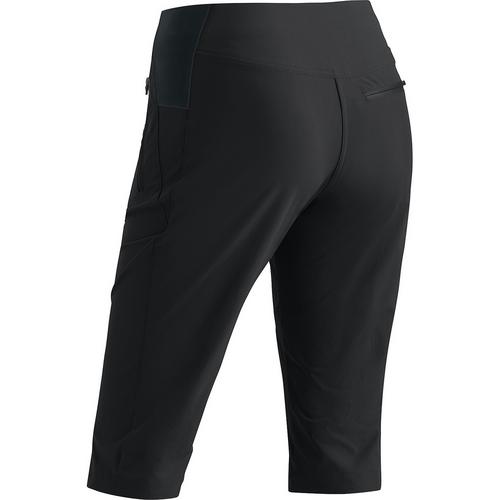 Rückansicht von Maier Sports Inara slim Capri Vario Funktionsshorts Damen Schwarz01100
