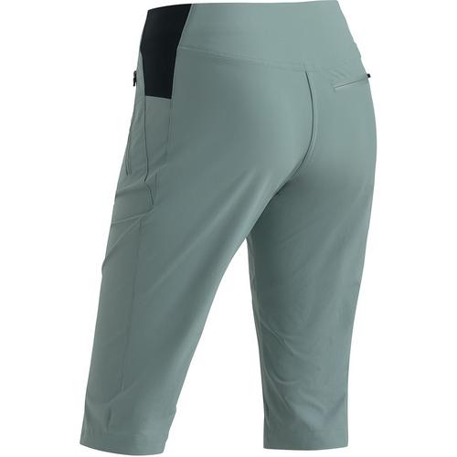 Rückansicht von Maier Sports Inara slim Capri Vario Funktionsshorts Damen Grün2056