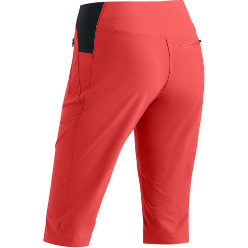 Rückansicht von Maier Sports Inara slim Capri Vario Funktionsshorts Damen Rot4541