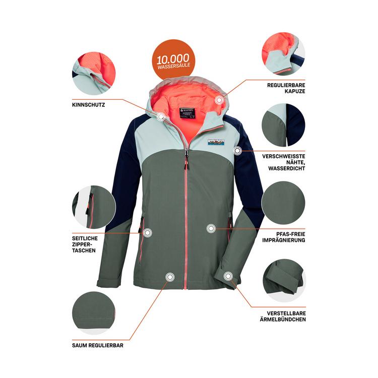 KILLTEC KILLTEC KOS 150 Softshelljacke M&auml;dchen - Oliv101 - 3 | SportScheck